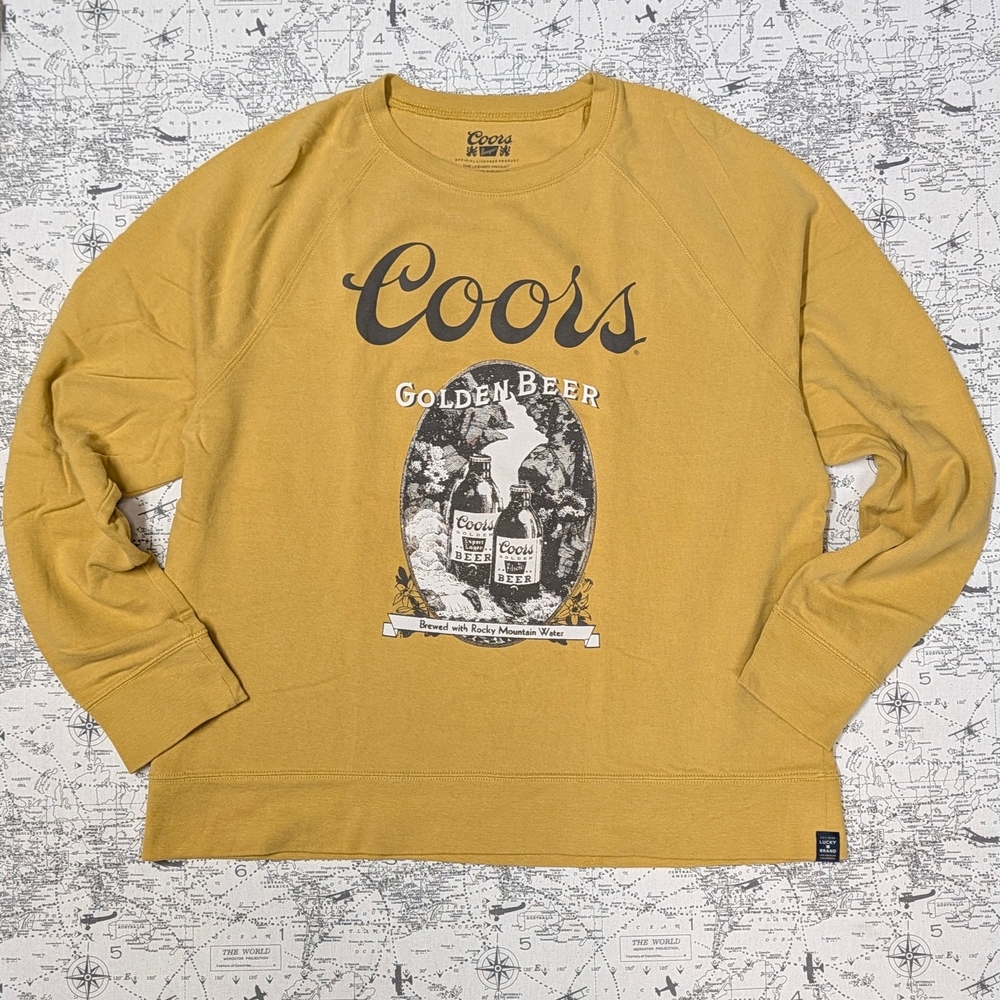Lucky Brand Men's Coors Golden Beer Graphic Crewneck Sweatshirt Size Large